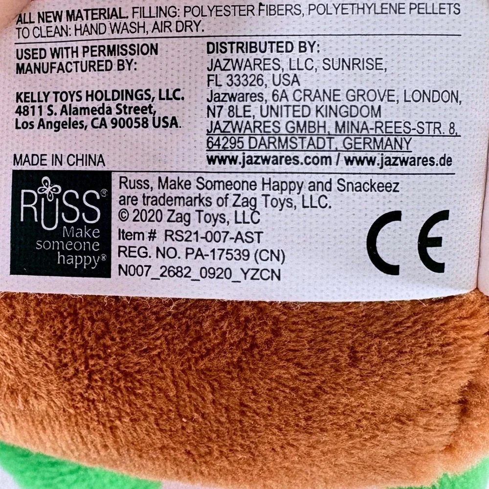 Russ Made Someone Happy Snackeez Luv U Latte Plush 7in Coffee Cup Heart
